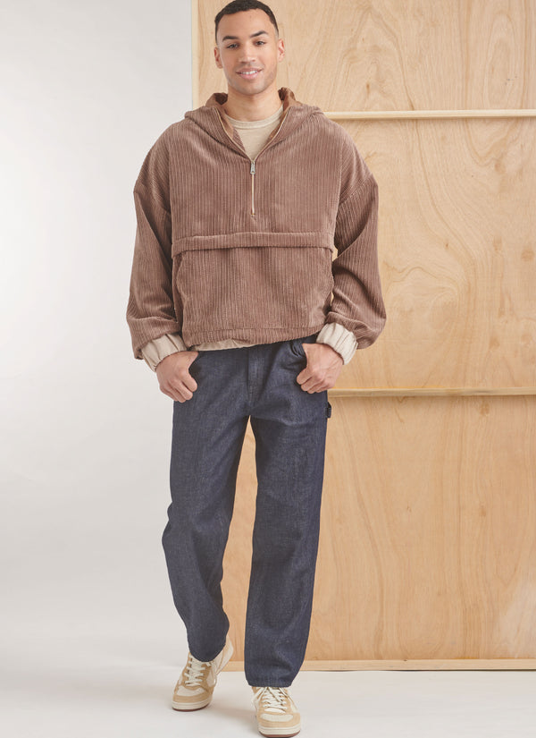 Simplicity Sewing Pattern S9829 MEN'S HALF ZIP HOODIE