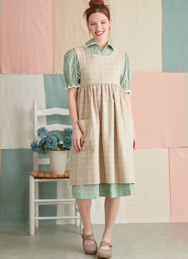 Simplicity Sewing Pattern S9835 MISSES' DRESS AND PINAFORE APRON IN TWO LENGTHS