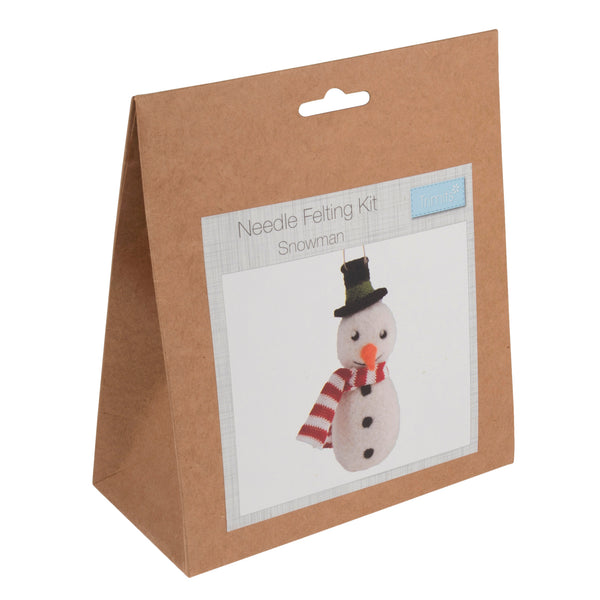 Trimits Needle Felting Kit Ð Christmas Snowman, 4.5x11.5cm, Includes Wool, Felting Needle, Polystyrene Shapes, and Instructions