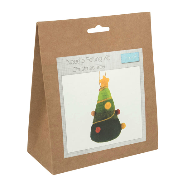 Trimits Needle Felting Kit Ð Christmas Tree, 4.5x11.5cm, Includes Wool, Felting Needle, Polystyrene Shapes, and Instructions