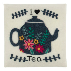Trimits Needle Felting Kit with Frame Tea, 20.3x20.3cm, Includes Wooden Frame, Felting Tool, Wool, Instructions in EN, FR, GER