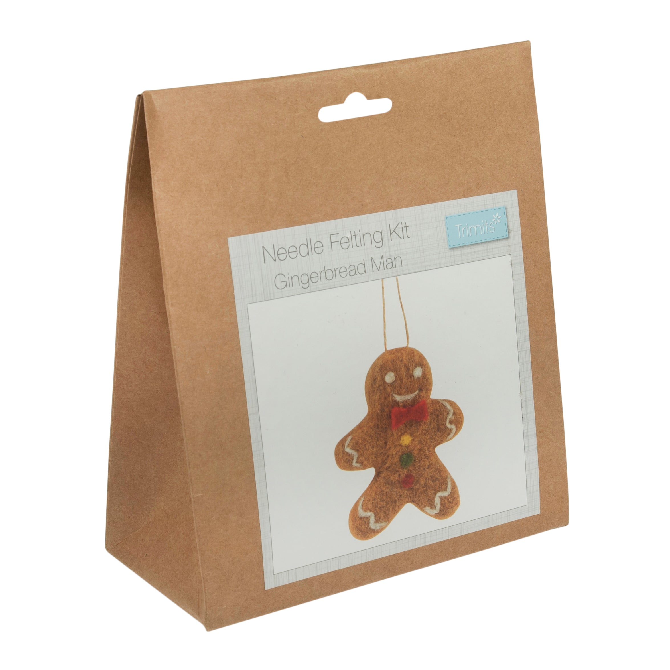 Trimits Needle Felting Kit Ð Christmas Gingerbread Man, 4.5x11.5cm, Includes Wool, Felting Needle, Polystyrene Shapes, and Instructions