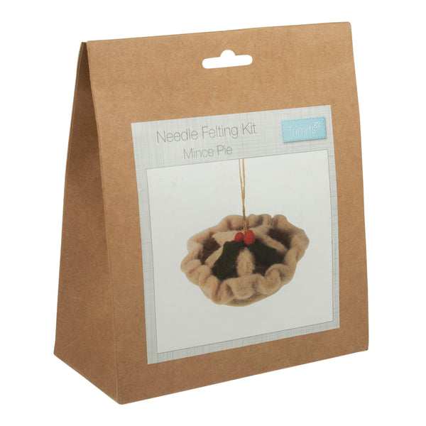 Trimits Needle Felting Kit Ð Christmas Mince Pie, 4.5x11.5cm, Includes Wool, Felting Needle, Polystyrene Shapes, and Instructions