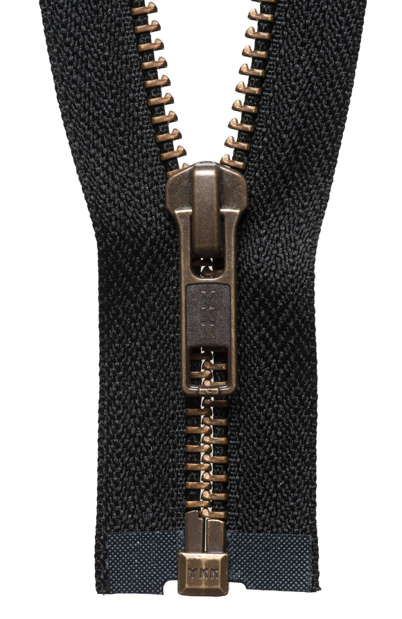 Cremallera de extremo abierto con dientes de metal resistentes YKK: 66 cm