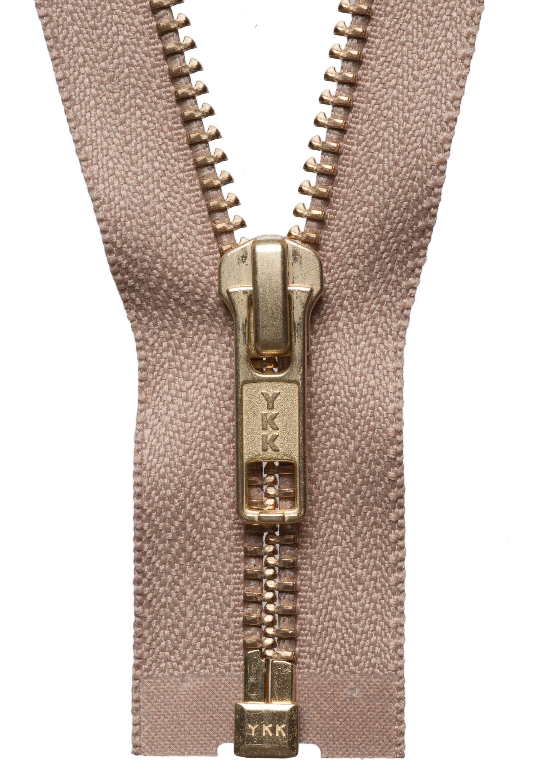 Buy fawn YKK Brass Metal Open End Zip: 66cm