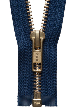 Buy navy YKK Brass Metal Open End Zip: 66cm