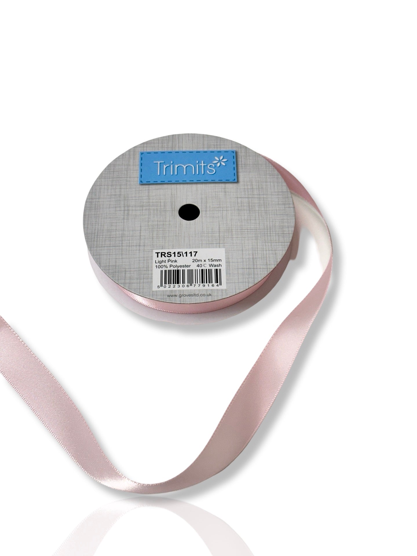 Buy light-pink Trimits Ribbon: Double Faced Satin: 15mm Wide