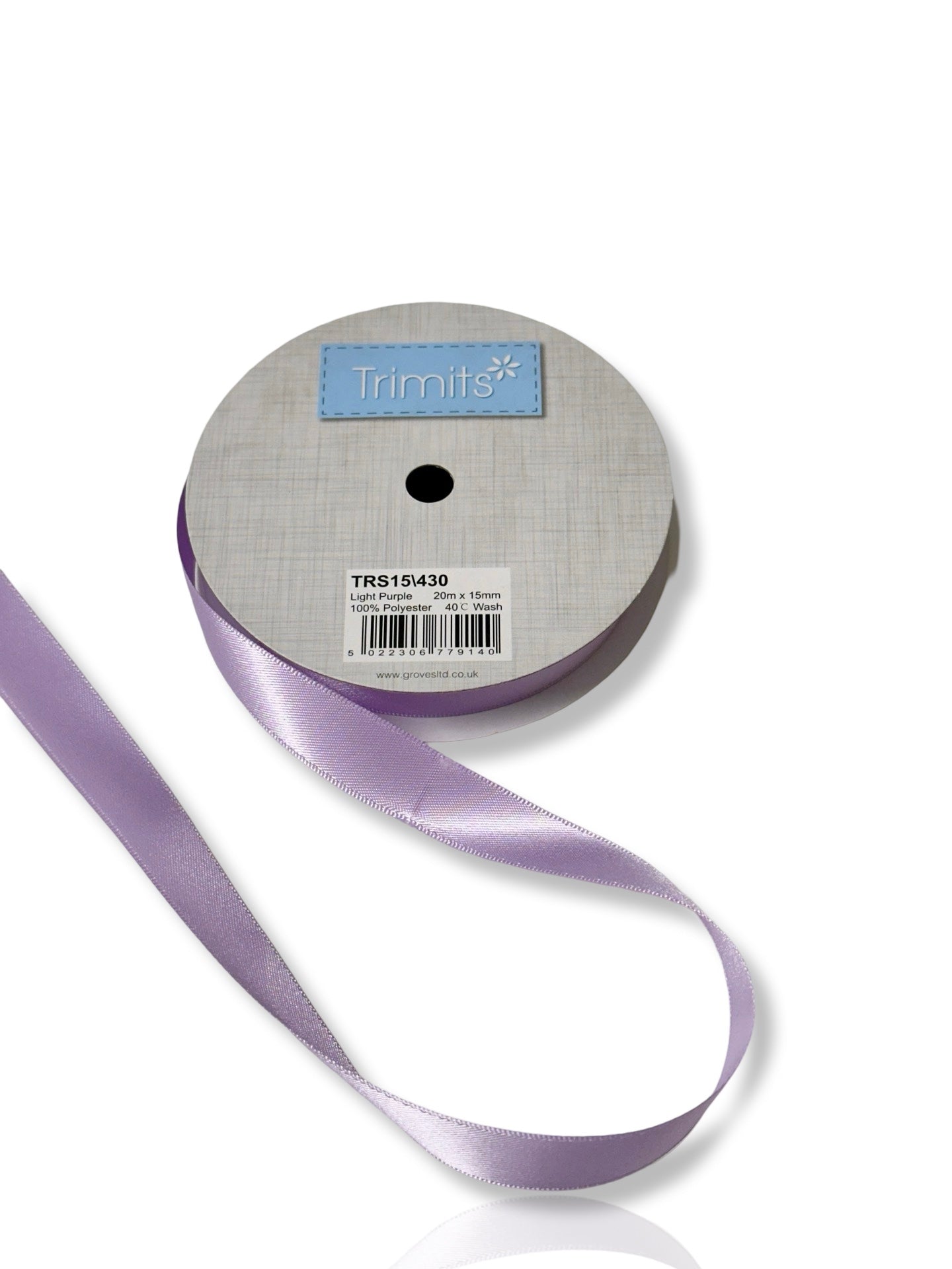 Buy light-purple Trimits Ribbon: Double Faced Satin: 15mm Wide