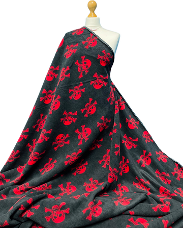 Printed Polar Fleece Fabric Skull Prints