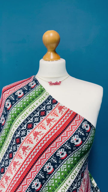 Felpa francesa con estampado navideño de reno cepillado en la parte posterior - 0