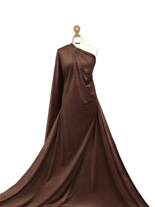 Buy brown Velour Velvet 4 Way Stretch Fabric