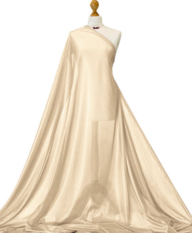 Kopen creme Charmeuse voeringstof - 2-weg rekbare polyester voeringstof per meter