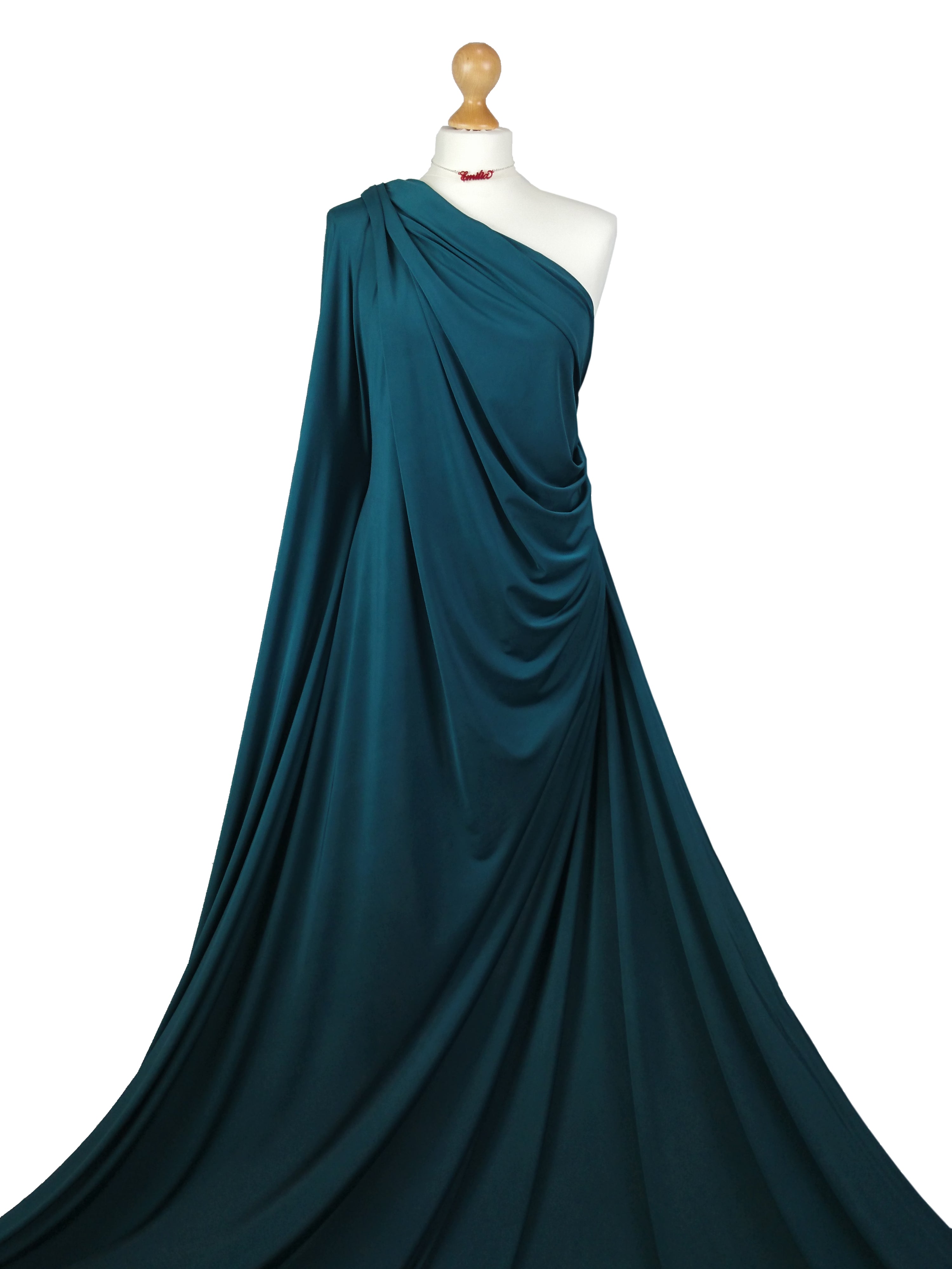 Buy dark-teal Soft Touch Jersey 4 Way Stretch Fabric