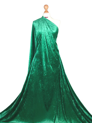 Compra verde-smeraldo Tessuto elasticizzato a 2 vie in velluto schiacciato