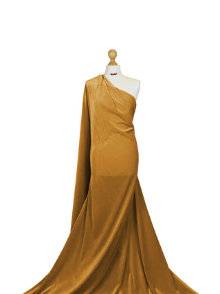 Buy gold Velour Velvet 4 Way Stretch Fabric