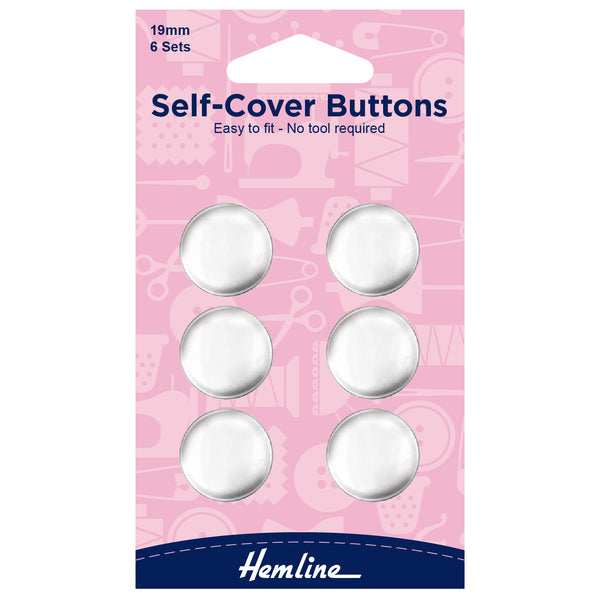 Hemline Buttons: Self-Cover: Metal Top