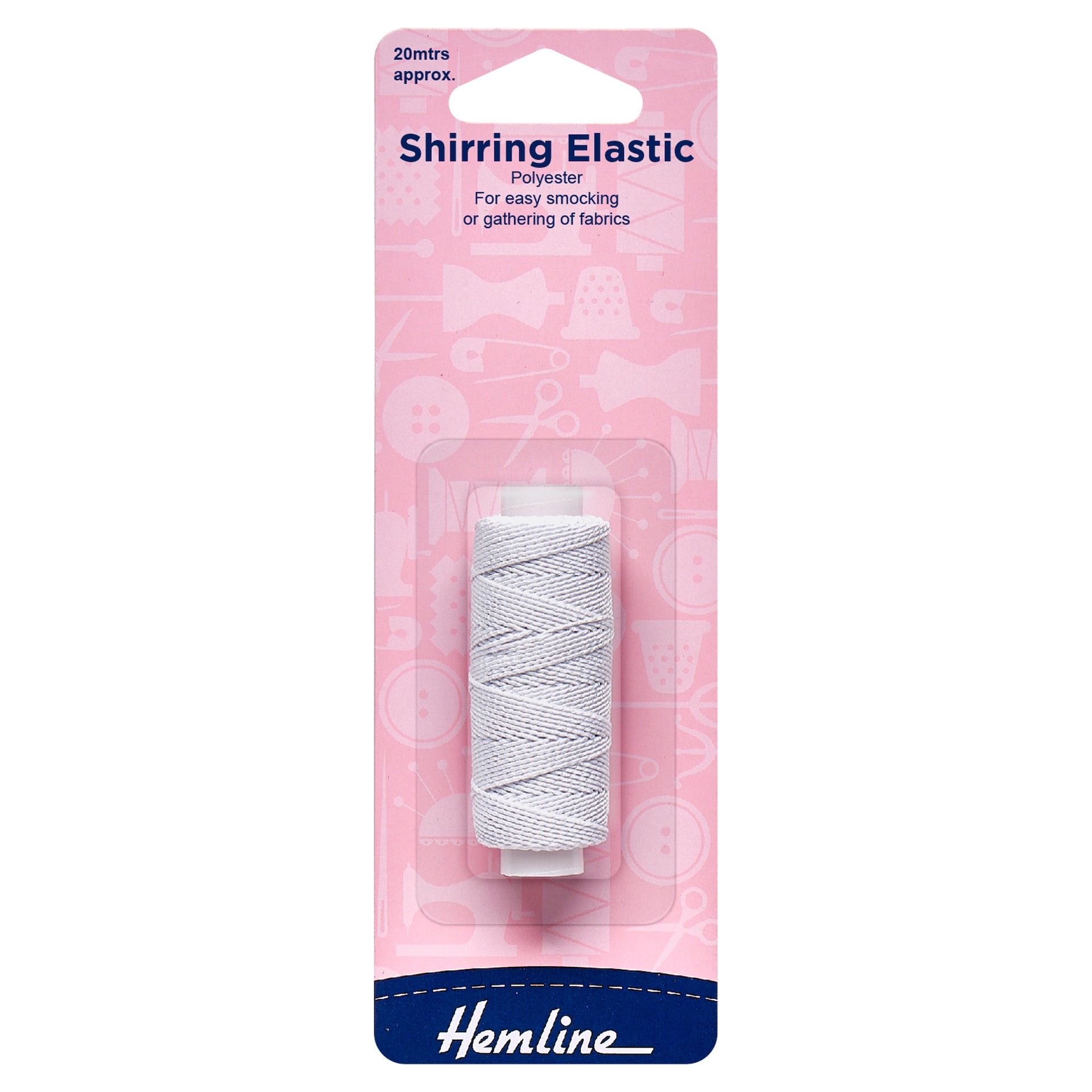 Hemline Shirring Elastic: 20m x 0.75mm