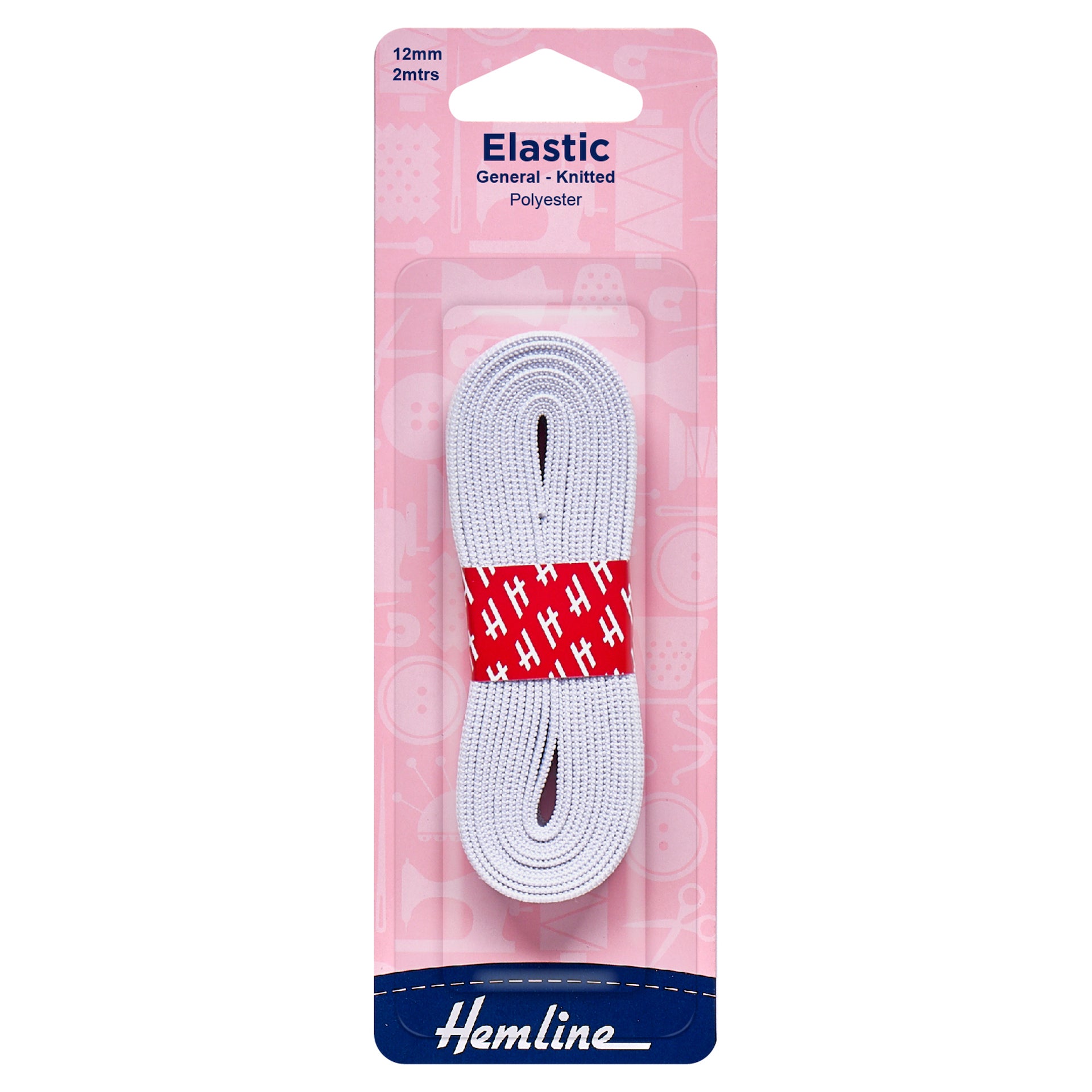 Hemline General Purpose Knitted Elastic: 2m x 12mm - 0