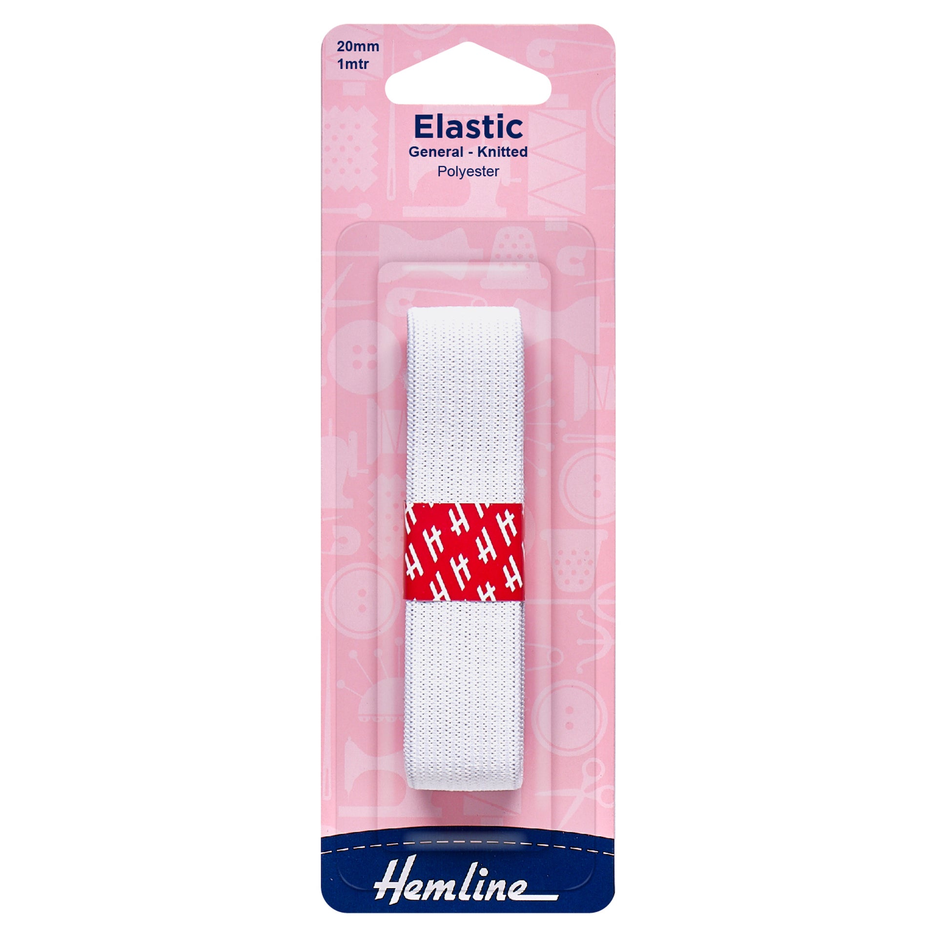 Hemline General Purpose Knitted Elastic: 1m x 20mm