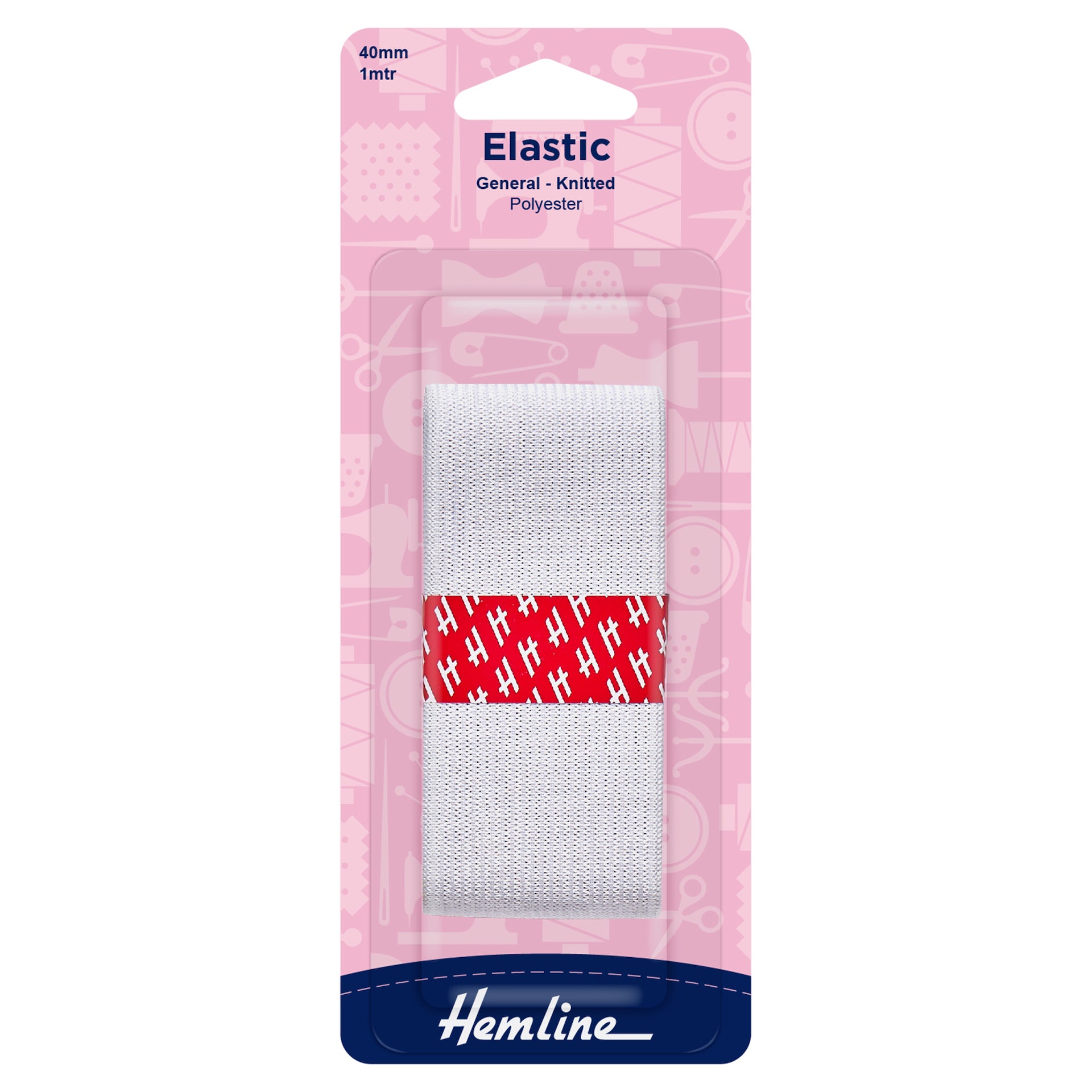 Hemline General Purpose Knitted Elastic: 1m x 40mm