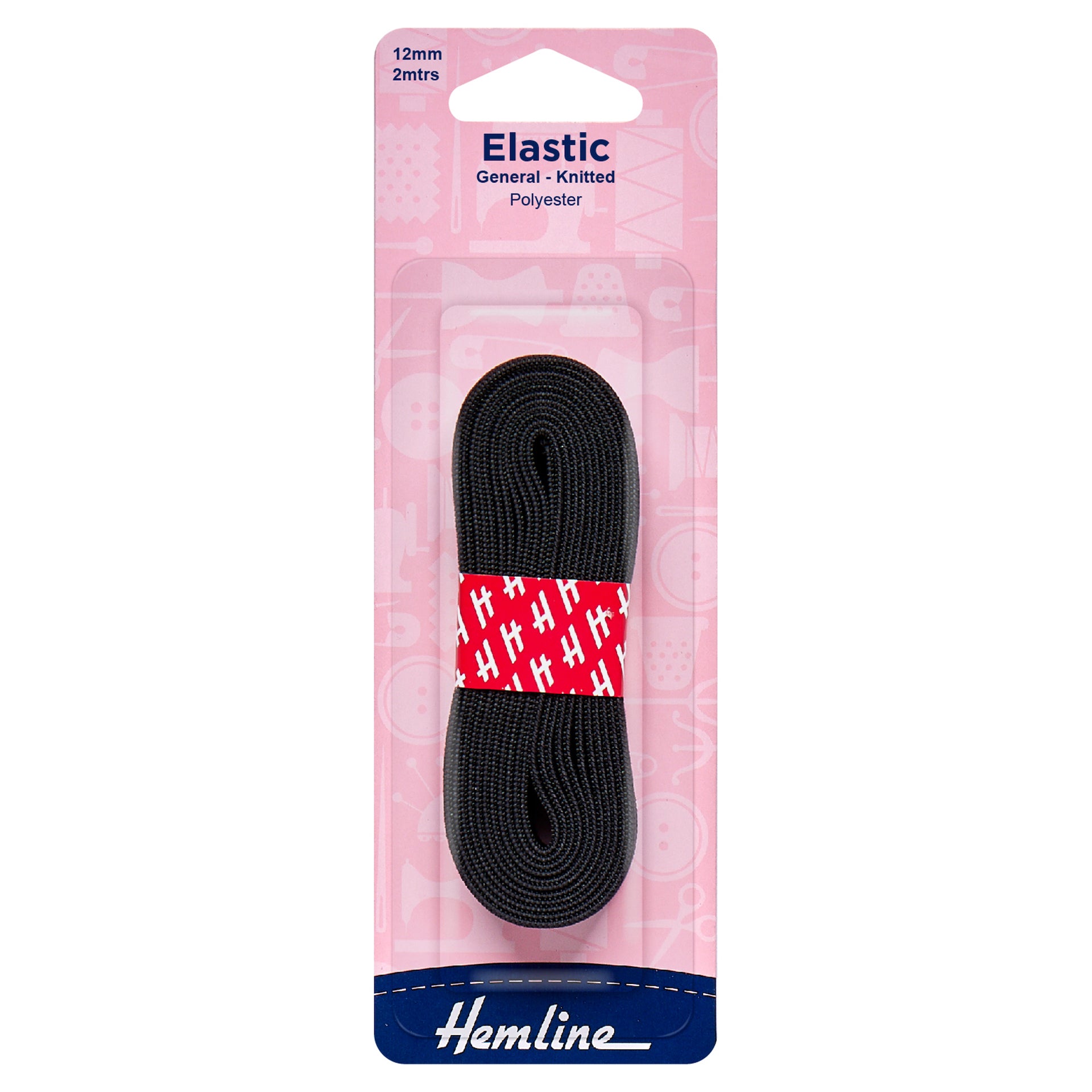 Hemline General Purpose Knitted Elastic: 2m x 12mm