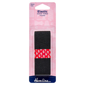 Hemline General Purpose Knitted Elastic: 1m x 32mm