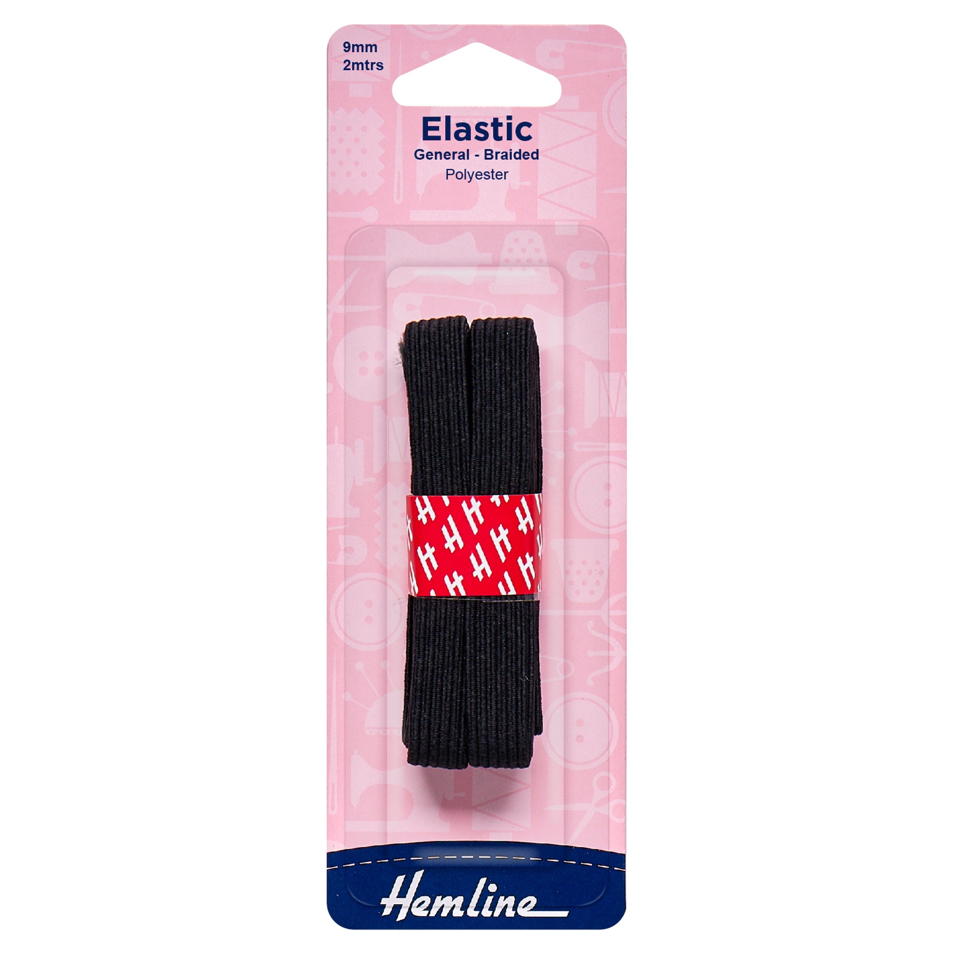 Hemline General Purpose Braided Elastic: 2m x 9mm