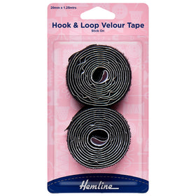 Hemline Hook & Loop Tape: Stick-On: Value Pack: 1.25m x 20mm