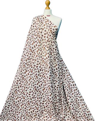 Compra leopardo-boho-avorio Tessuto stampato in rayon 100% viscosa