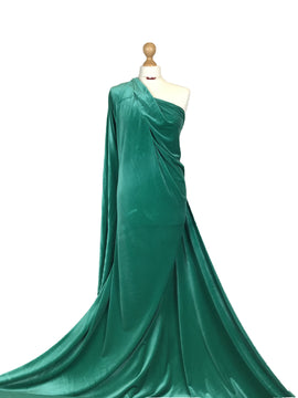 Buy jade-green Velour Velvet 4 Way Stretch Fabric