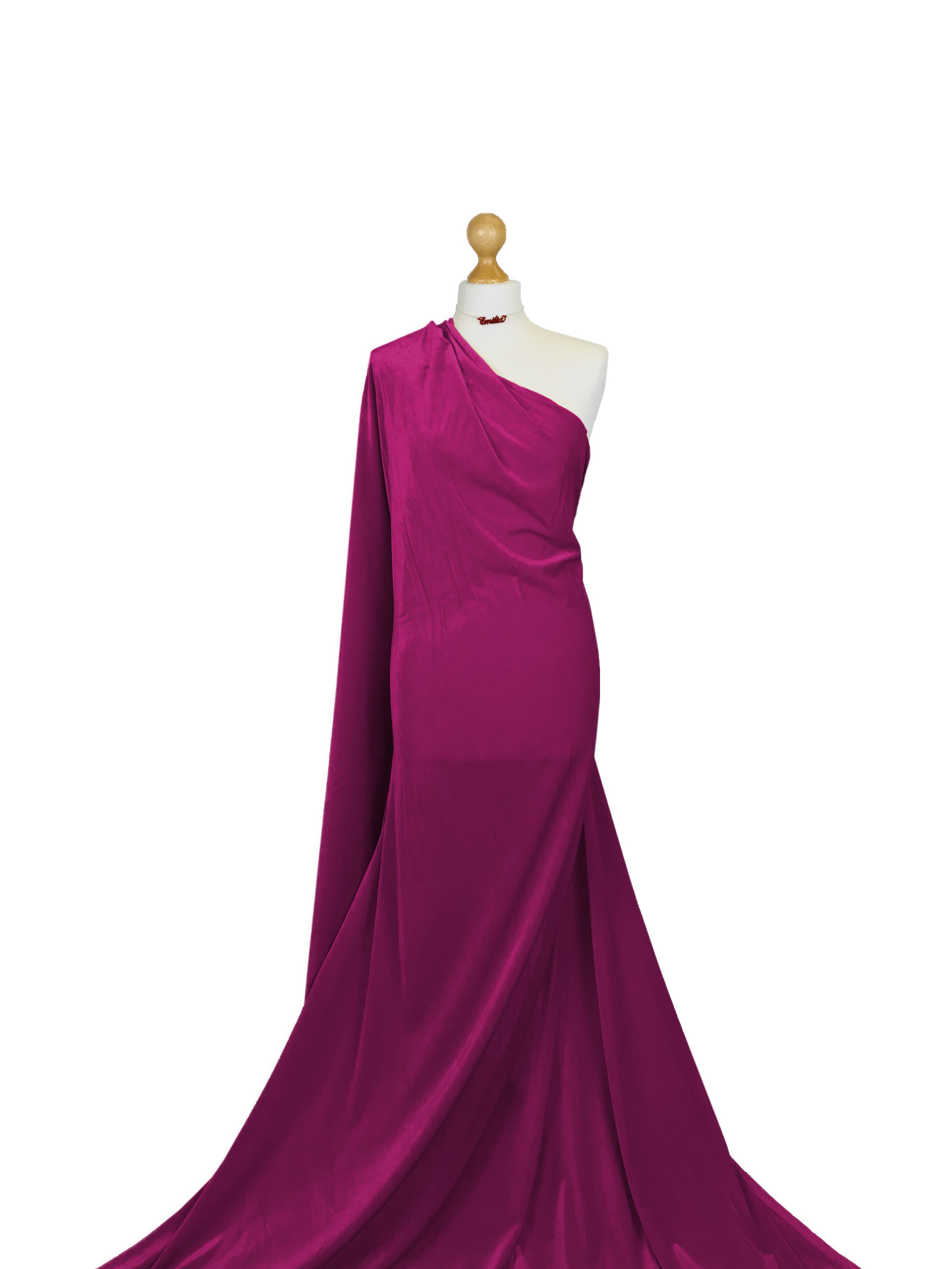 Buy magenta Velour Velvet 4 Way Stretch Fabric