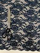 Crochet Scalloped Floral Lace 2 Way Stretch Fabric-22