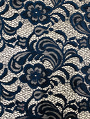 Crochet Scalloped Floral Lace 2 Way Stretch Fabric-23