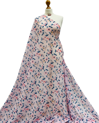 Buy nude-floral Printed Chiffon Voile Fabric