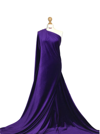 Buy purple Velour Velvet 4 Way Stretch Fabric