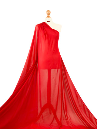 Buy red Powernet 4 Way Stretch Tulle Fabric