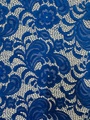 Crochet Scalloped Floral Lace 2 Way Stretch Fabric-46