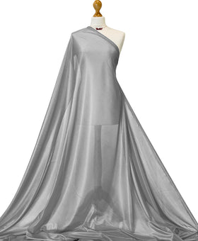 Kopen zilver Charmeuse voeringstof - 2-weg rekbare polyester voeringstof per meter