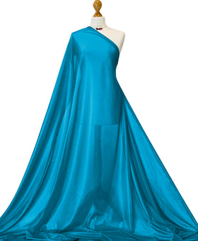 Kopen turkoois Charmeuse voeringstof - 2-weg rekbare polyester voeringstof per meter