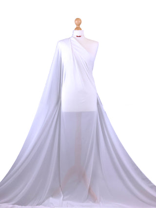 Buy white Powernet 4 Way Stretch Tulle Fabric