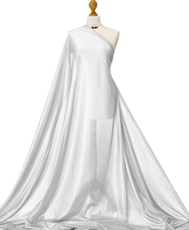 Buy white Charmeuse 2 Way Stretch Lining Fabric