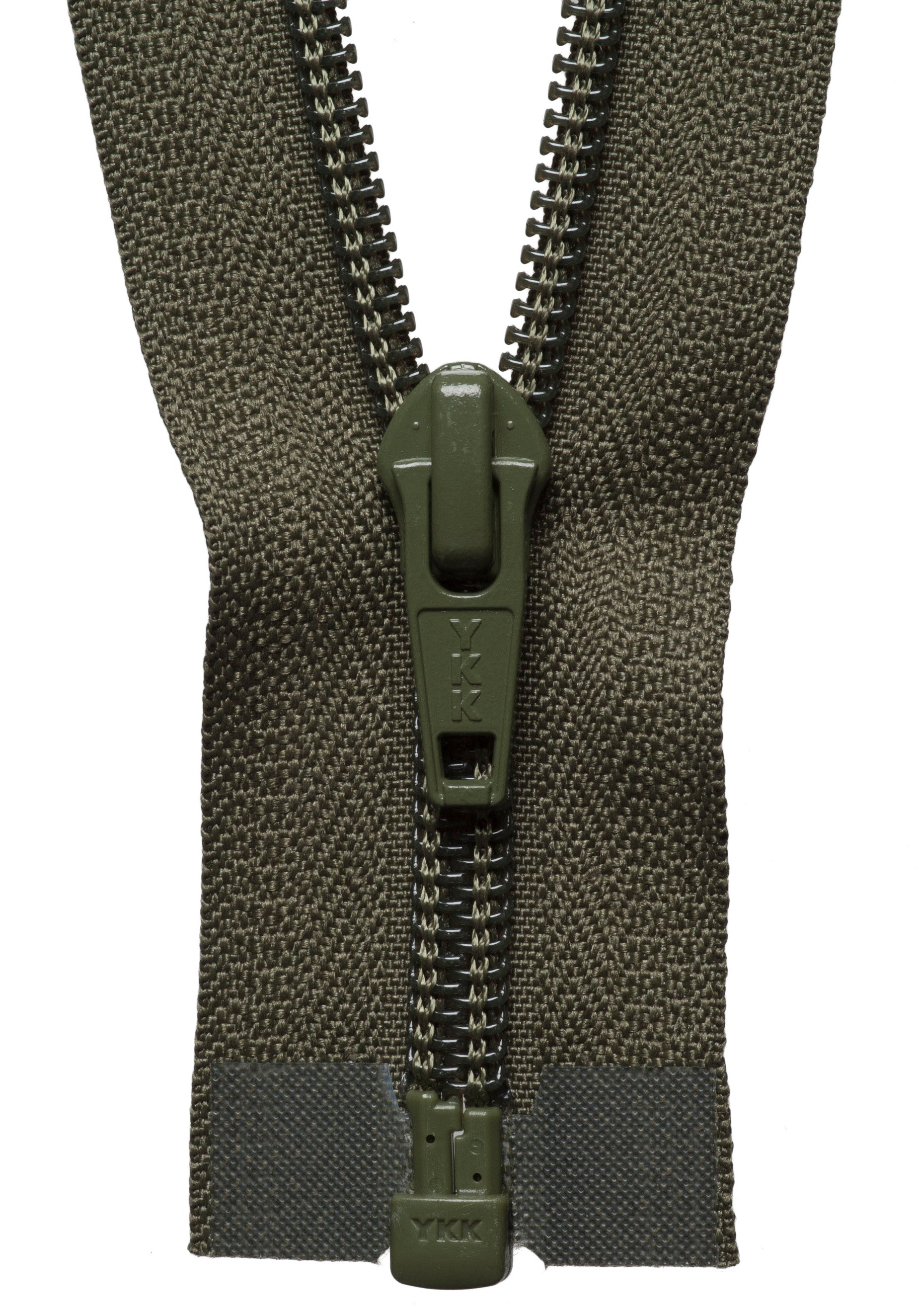 Buy khaki YKK Nylon Open End Zip: 56cm