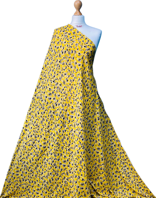 Compra leopardo-boho-giallo Tessuto stampato in rayon 100% viscosa
