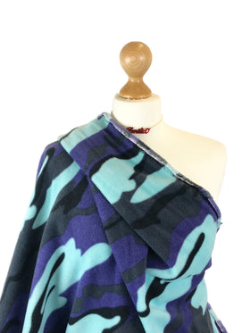 Printed Polar Fleece Fabric - Camouflage Design Warm Fabric by the Metre