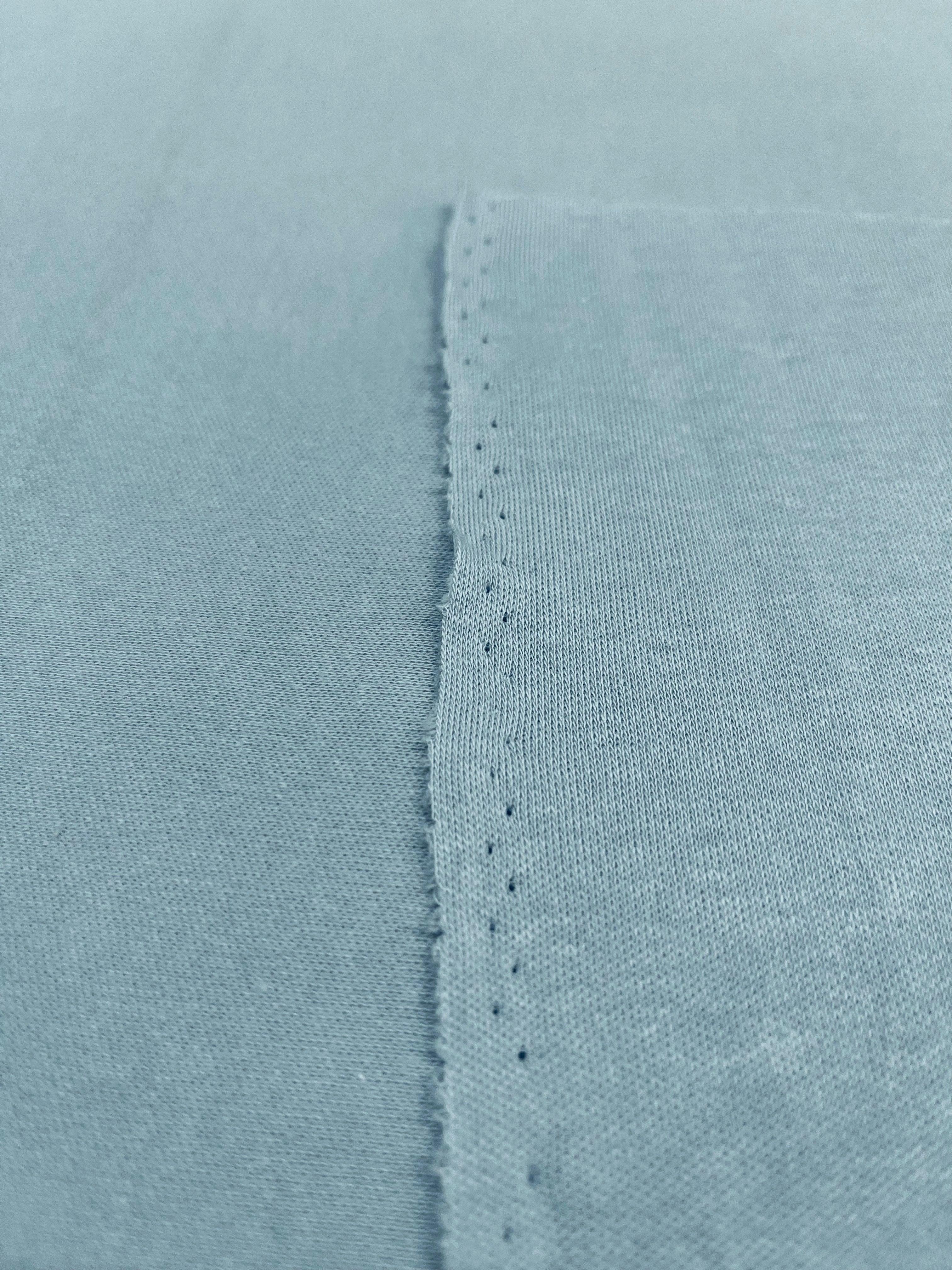 Baby Blue Cotton Interlock Fabric - Fabriques