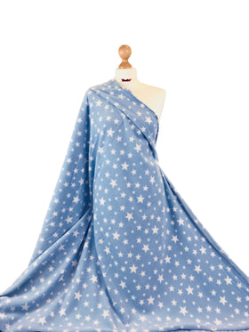 Printed Polar Fleece Fabric - Spots & Stars Design Warm Fabric by the Metre