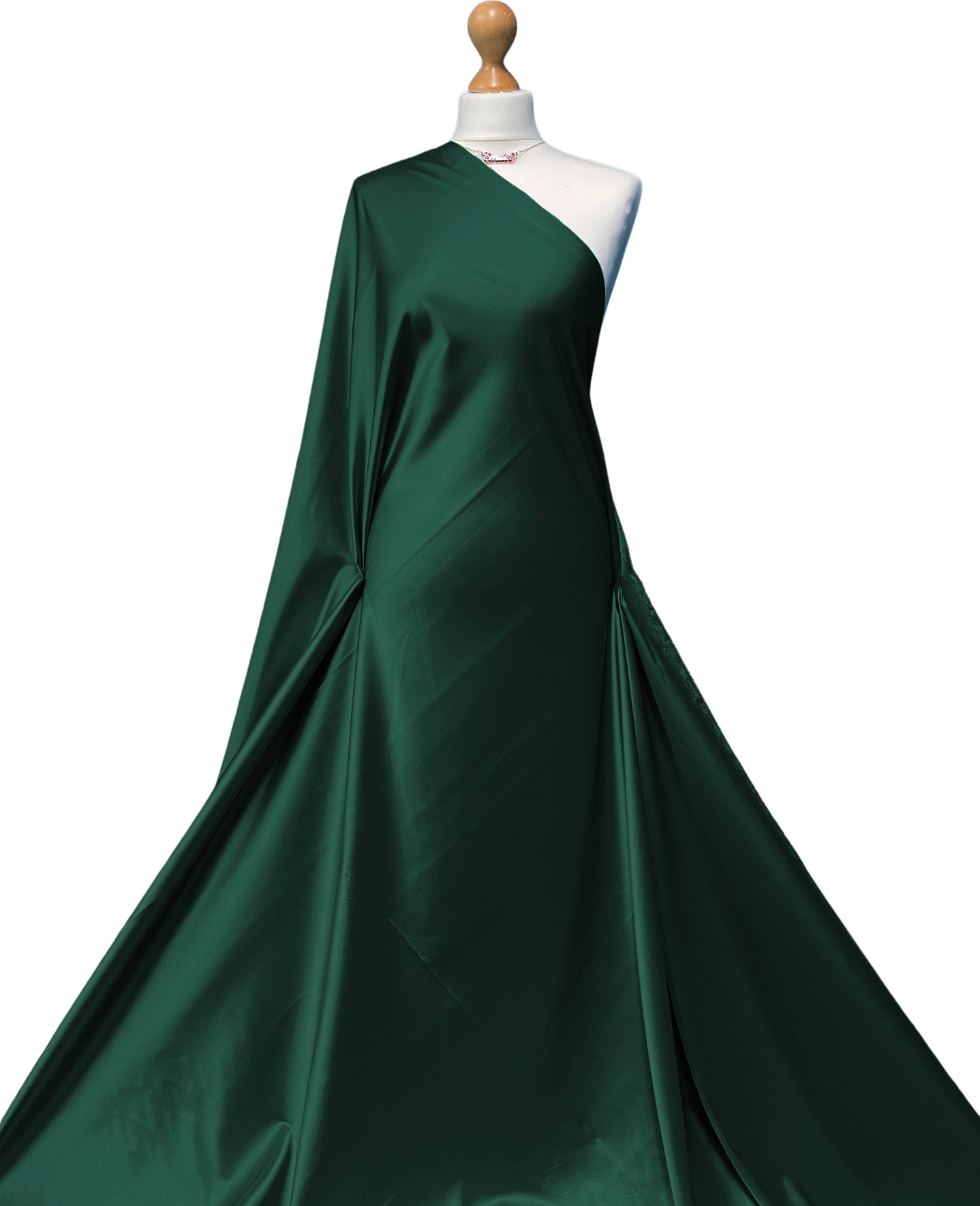 Buy bottle-green Stretch Satin 2 Way Stretch Fabric