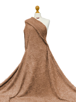 Buy camel Faux Mohair Stretch Knit Fabric
