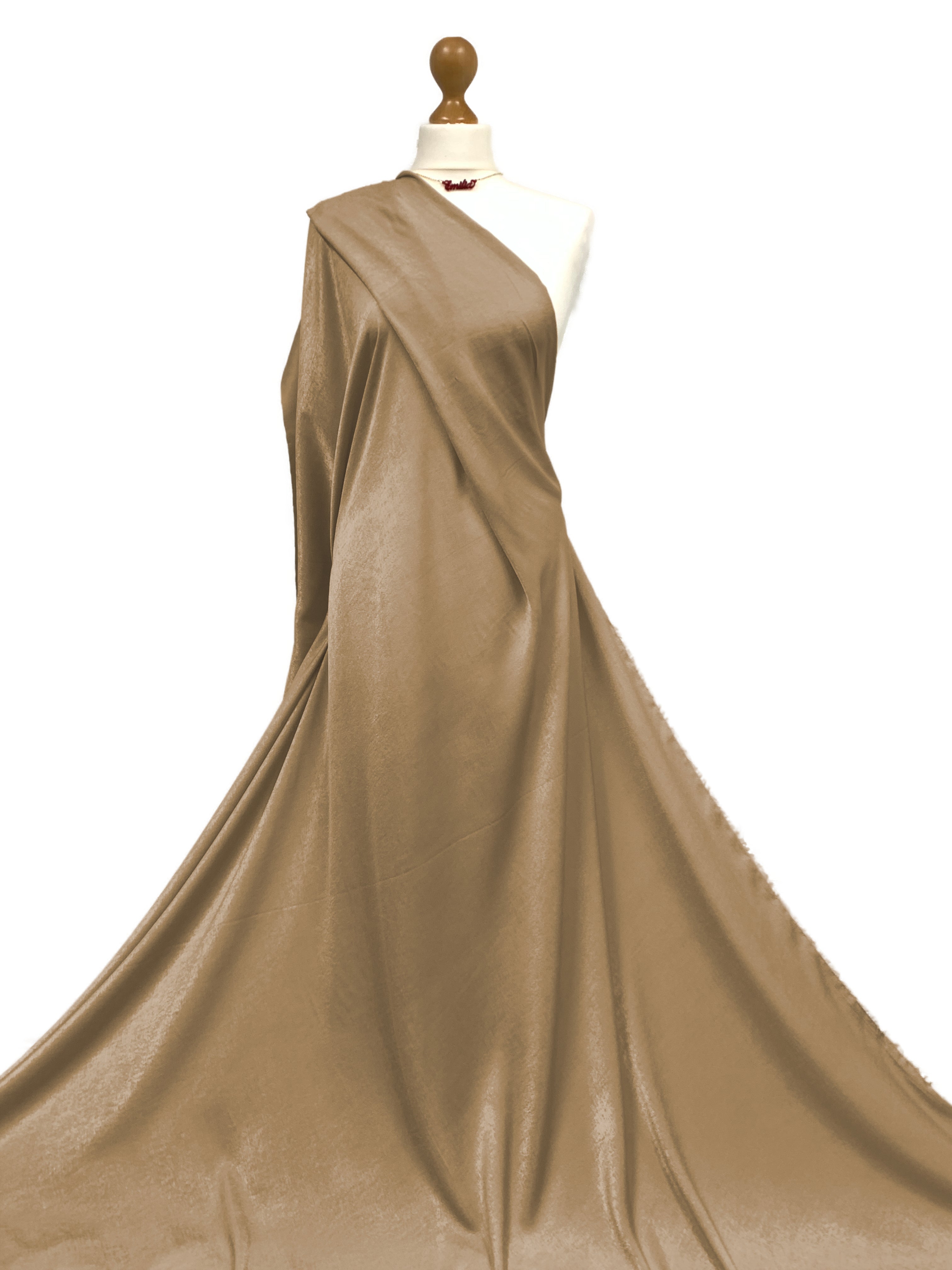 Buy camel Crepe Satin Fabric