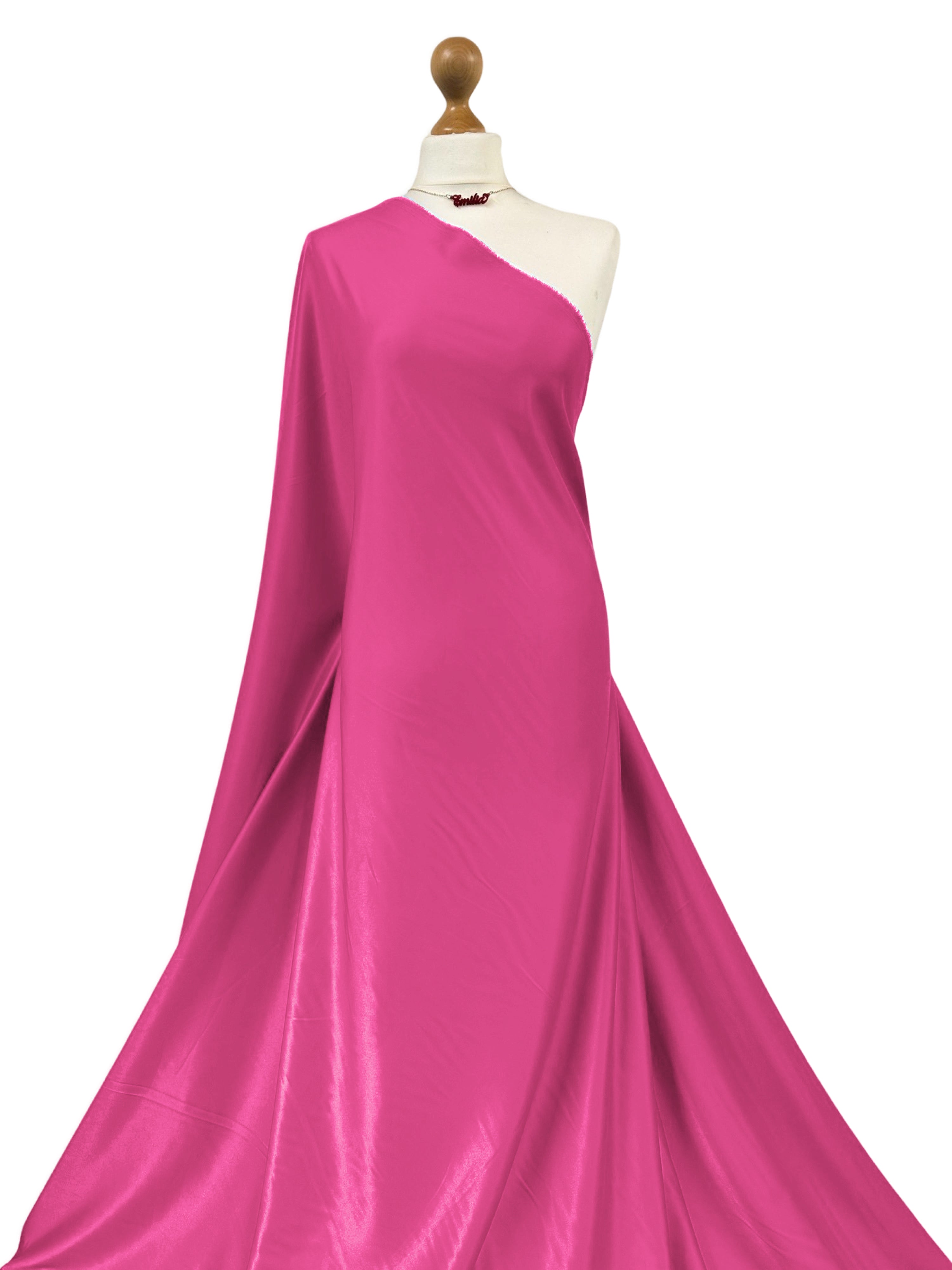 Cerise Pink Heavy stretch satin fabric